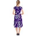 Floral blue pattern  Cap Sleeve Front Wrap Midi Dress View2