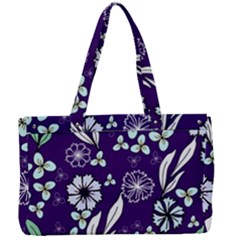 Floral Blue Pattern  Canvas Work Bag by MintanArt