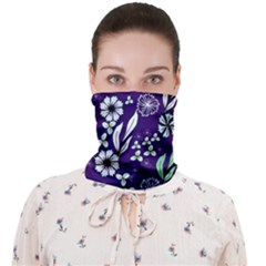 Floral Blue Pattern  Face Covering Bandana (adult) by MintanArt