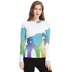 Illustrations Elephant Colorful Pachyderm Women s Long Sleeve Rash Guard by HermanTelo