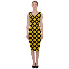 Dot Dots Dotted Yellow Sleeveless Pencil Dress by impacteesstreetwearten