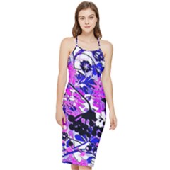 Floral Abstract In Blue Bodycon Cross Back Summer Dress by dressshop