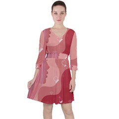 Online Woman Beauty Pink Ruffle Dress by Mariart