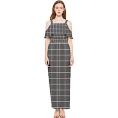 Gray Plaid Draped Sleeveless Chiffon Jumpsuit by goljakoff