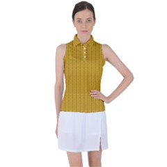 Knitted Pattern Women s Sleeveless Polo Tee by goljakoff