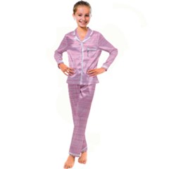 Pink Knitting Kid s Satin Long Sleeve Pajamas Set by goljakoff