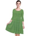 Green knitting Quarter Sleeve Waist Band Dress View1