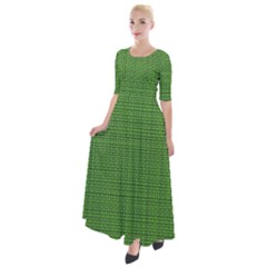 Green Knitting Half Sleeves Maxi Dress by goljakoff