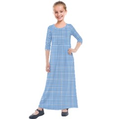 Blue Knitting Kids  Quarter Sleeve Maxi Dress by goljakoff