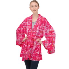 Mosaic Tapestry Long Sleeve Velvet Kimono  by essentialimage