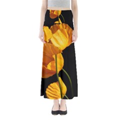 Yellow Poppies Full Length Maxi Skirt by Audy