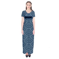 Blue Sashiko Short Sleeve Maxi Dress by goljakoff