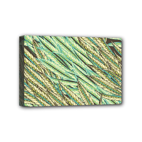 Green Leaves Mini Canvas 6  X 4  (stretched) by goljakoff