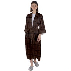 Chocolate Maxi Satin Kimono by goljakoff