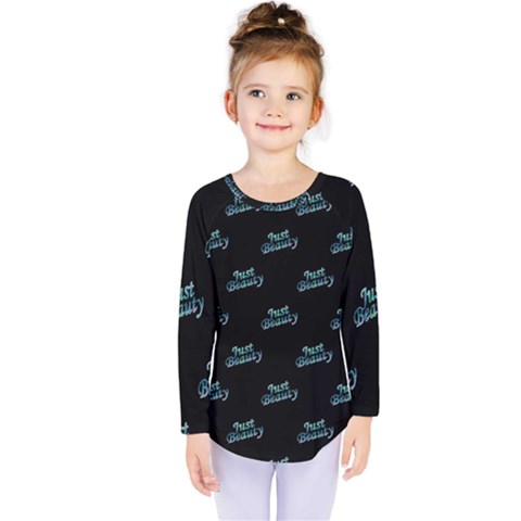 Just Beauty Words Motif Print Pattern Kids  Long Sleeve Tee by dflcprintsclothing