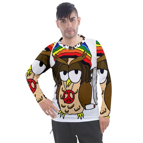  Rainbow Stoner Owl Men s Pique Long Sleeve Tee by IIPhotographyAndDesigns