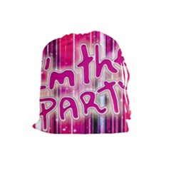 Party Concept Typographic Design Drawstring Pouch (large) by dflcprintsclothing