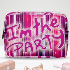 Party Concept Typographic Design Make Up Pouch (medium) by dflcprintsclothing