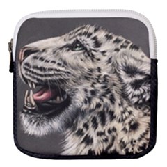 Snow Leopard Mini Square Pouch by ArtByThree