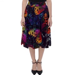 Butterfly Floral Pattern Classic Midi Skirt by ArtsyWishy