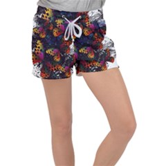 Butterfly Floral Pattern Velour Lounge Shorts by ArtsyWishy