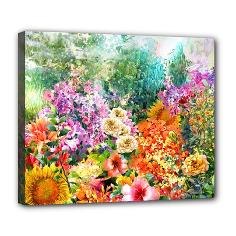 Forest Flowers  Deluxe Canvas 24  X 20  (stretched) by ArtsyWishy