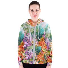 Forest Flowers  Women s Zipper Hoodie by ArtsyWishy