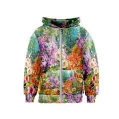 Forest Flowers  Kids  Zipper Hoodie by ArtsyWishy