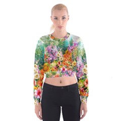 Forest Flowers  Cropped Sweatshirt by ArtsyWishy