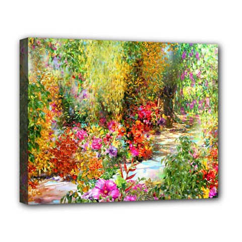 Forest Flowers  Deluxe Canvas 20  X 16  (stretched) by ArtsyWishy