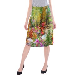 Forest Flowers  Midi Beach Skirt by ArtsyWishy