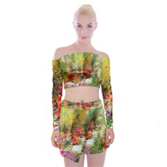 Forest Flowers  Off Shoulder Top With Mini Skirt Set by ArtsyWishy