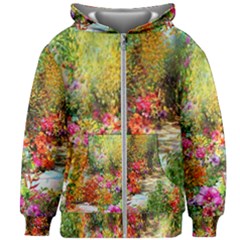 Forest Flowers  Kids  Zipper Hoodie Without Drawstring by ArtsyWishy