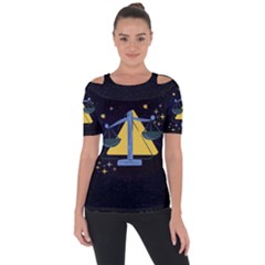 Horoscope Libra Astrology Zodiac Shoulder Cut Out Short Sleeve Top by Mariart