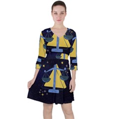 Horoscope Libra Astrology Zodiac Ruffle Dress by Mariart