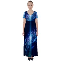 The Galaxy High Waist Short Sleeve Maxi Dress by ArtsyWishy