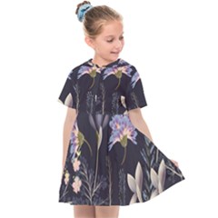 Butterflies And Flowers Painting Kids  Sailor Dress by ArtsyWishy