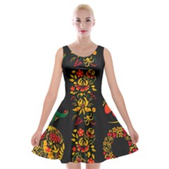 Russian Khokhloma Velvet Skater Dress by goljakoff