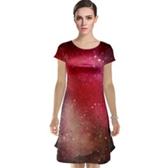 Red Galaxy Paint Cap Sleeve Nightdress by goljakoff