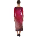 Red galaxy paint Quarter Sleeve Midi Bodycon Dress View2