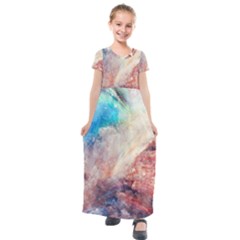 Galaxy Paint Kids  Short Sleeve Maxi Dress by goljakoff