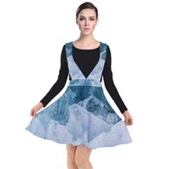 Blue Ocean Waves Plunge Pinafore Dress by goljakoff