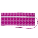 Pink Diamond Pattern Roll Up Canvas Pencil Holder (M) View2