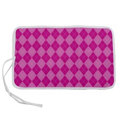 Pink Diamond Pattern Pen Storage Case (l) by ArtsyWishy