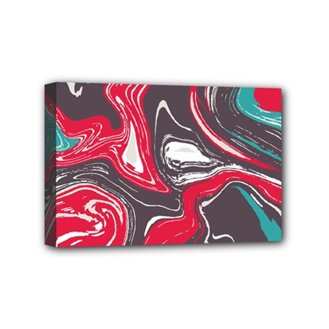 Red Vivid Marble Pattern 3 Mini Canvas 6  X 4  (stretched) by goljakoff