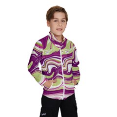 Purple Vivid Marble Pattern Kids  Windbreaker by goljakoff