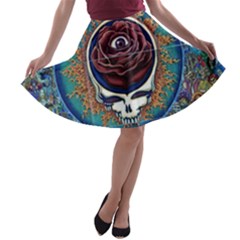 Grateful-dead-ahead-of-their-time A-line Skater Skirt by Sapixe