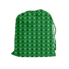 Green Christmas Tree Pattern Background Drawstring Pouch (xl) by Amaryn4rt