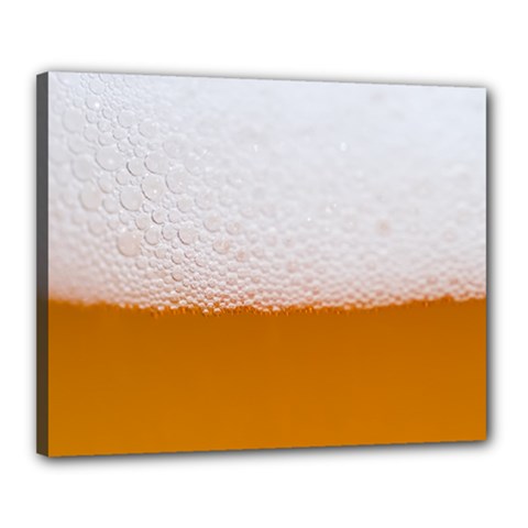 Beer Foam Bubbles Alcohol  Glass Canvas 20  X 16  (stretched) by Amaryn4rt