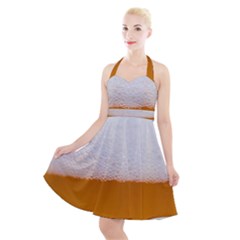 Beer Foam Bubbles Alcohol  Glass Halter Party Swing Dress  by Amaryn4rt